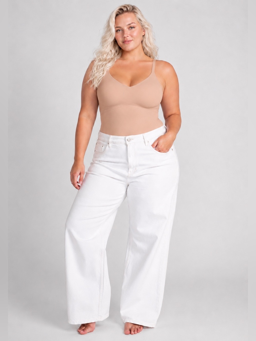 Honeylove 3X Nude Shaping Liftwear Compression Built in Bra Cami Tank Retail $85